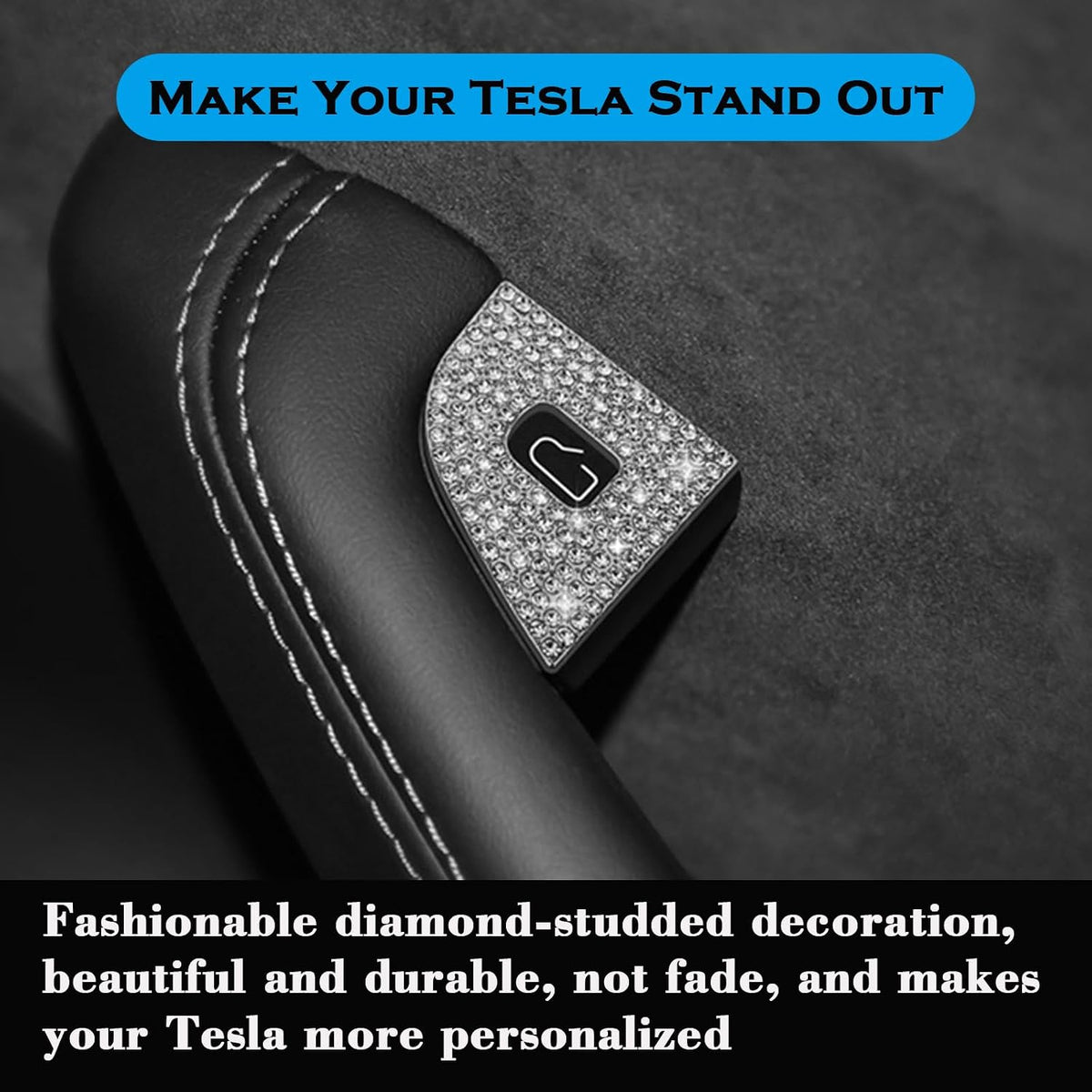 Crystal Bling Open Door Button for Tesla Model Y Juniper & Model 3 Highland