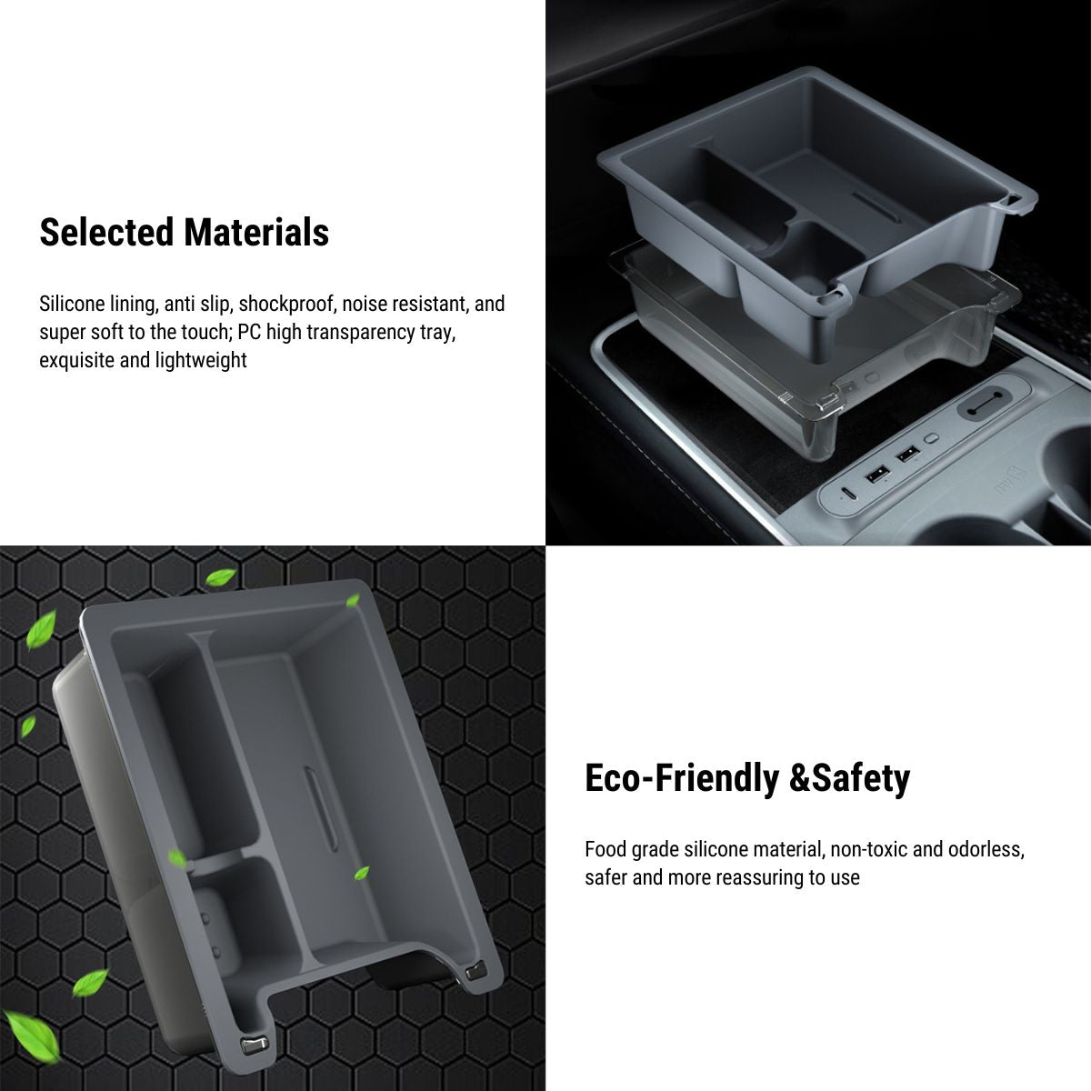 Premium Center Console Tray for Tesla Model 3 /Y 2021-2023