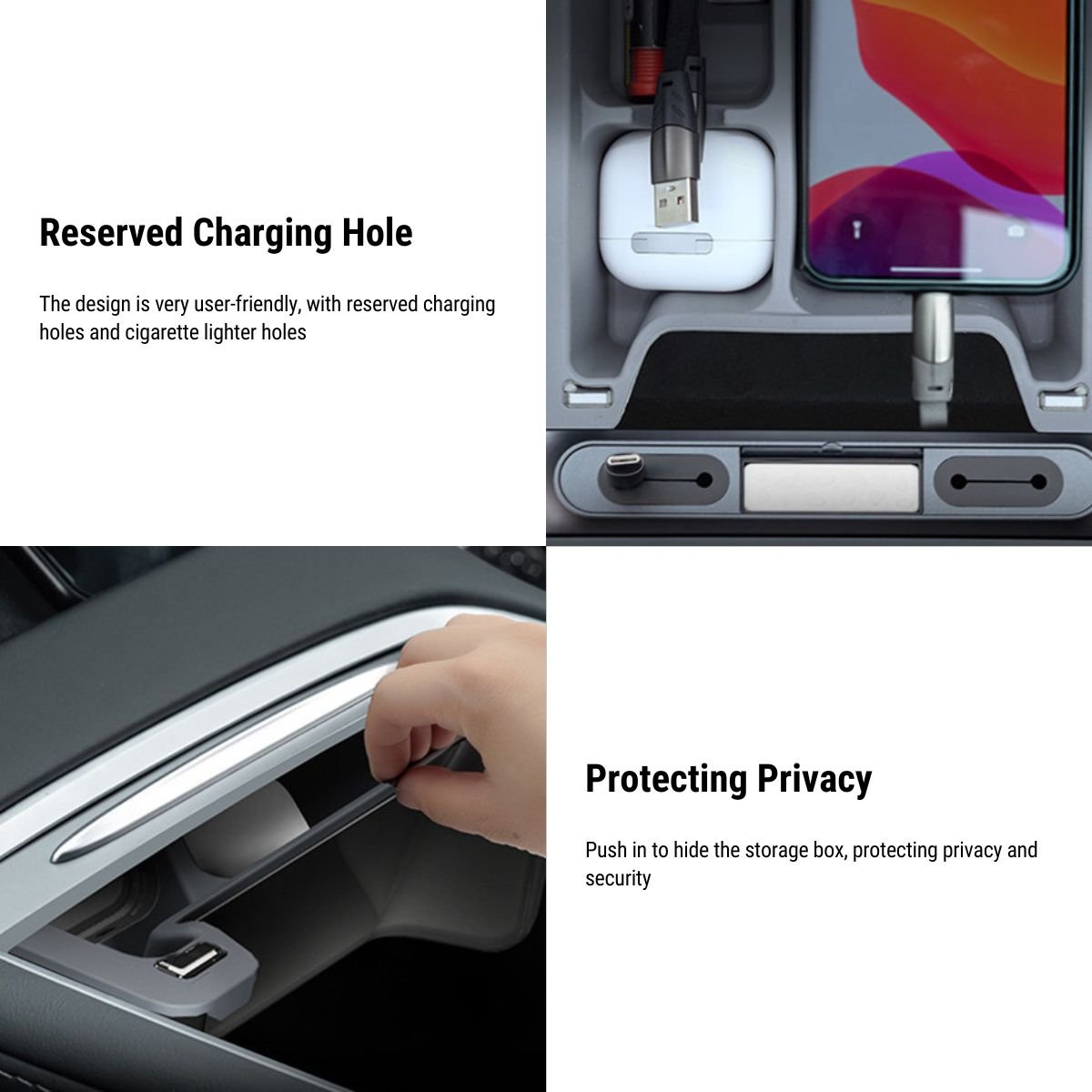 Premium Center Console Tray for Tesla Model 3 /Y 2021-2023