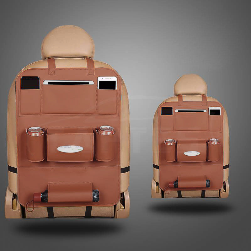 Premium Leather Car Seat Back Organizer for Tesla Model S/3/X/Y