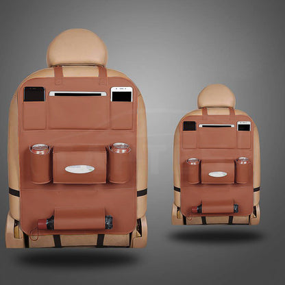 Premium Leather Car Seat Back Organizer for Tesla Model S/3/X/Y