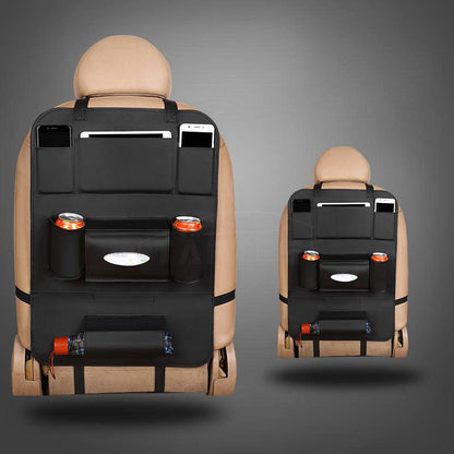 Premium Leather Car Seat Back Organizer for Tesla Model S/3/X/Y