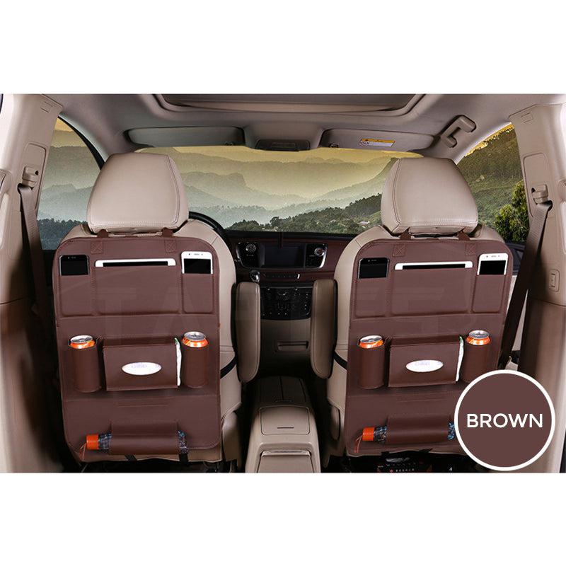 Premium Leather Car Seat Back Organizer for Tesla Model S/3/X/Y