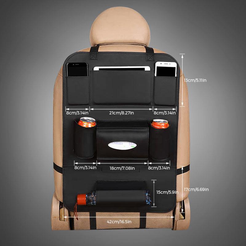 Premium Leather Car Seat Back Organizer for Tesla Model S/3/X/Y