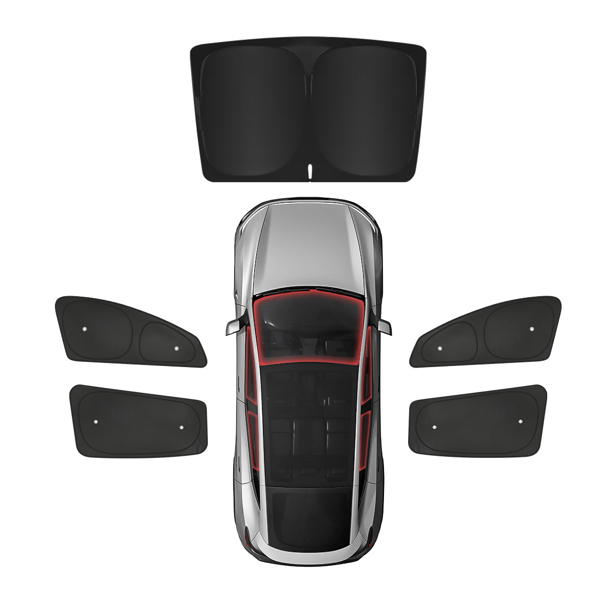 Privacy & Thermal Insulation Sunshade Curtains for 2026 New Tesla Model Y Standard Front & Rear Windows & Front Windshield