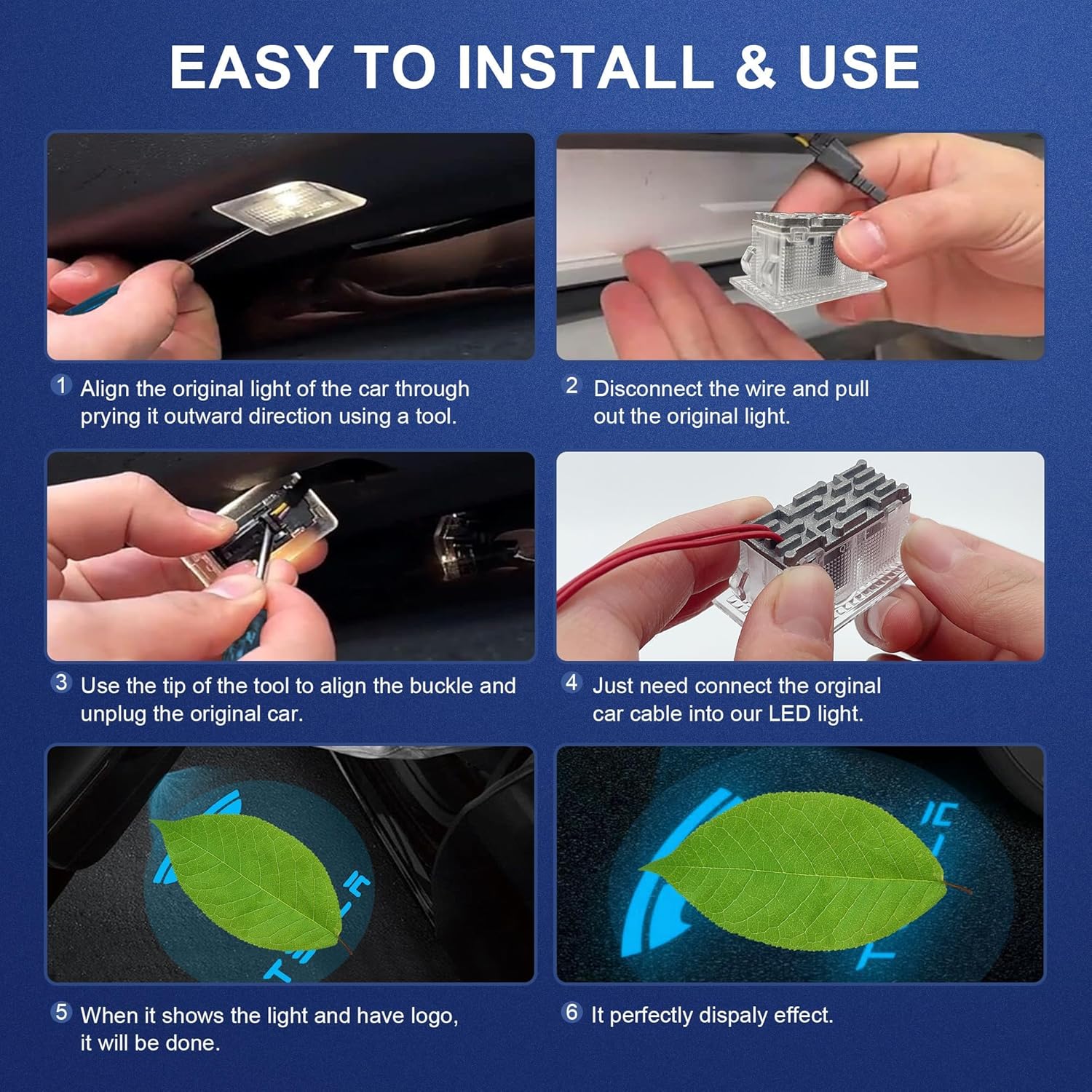 Puddle Lights Projector Door Lights 4pcs For Tesla Model Y/3/X/S