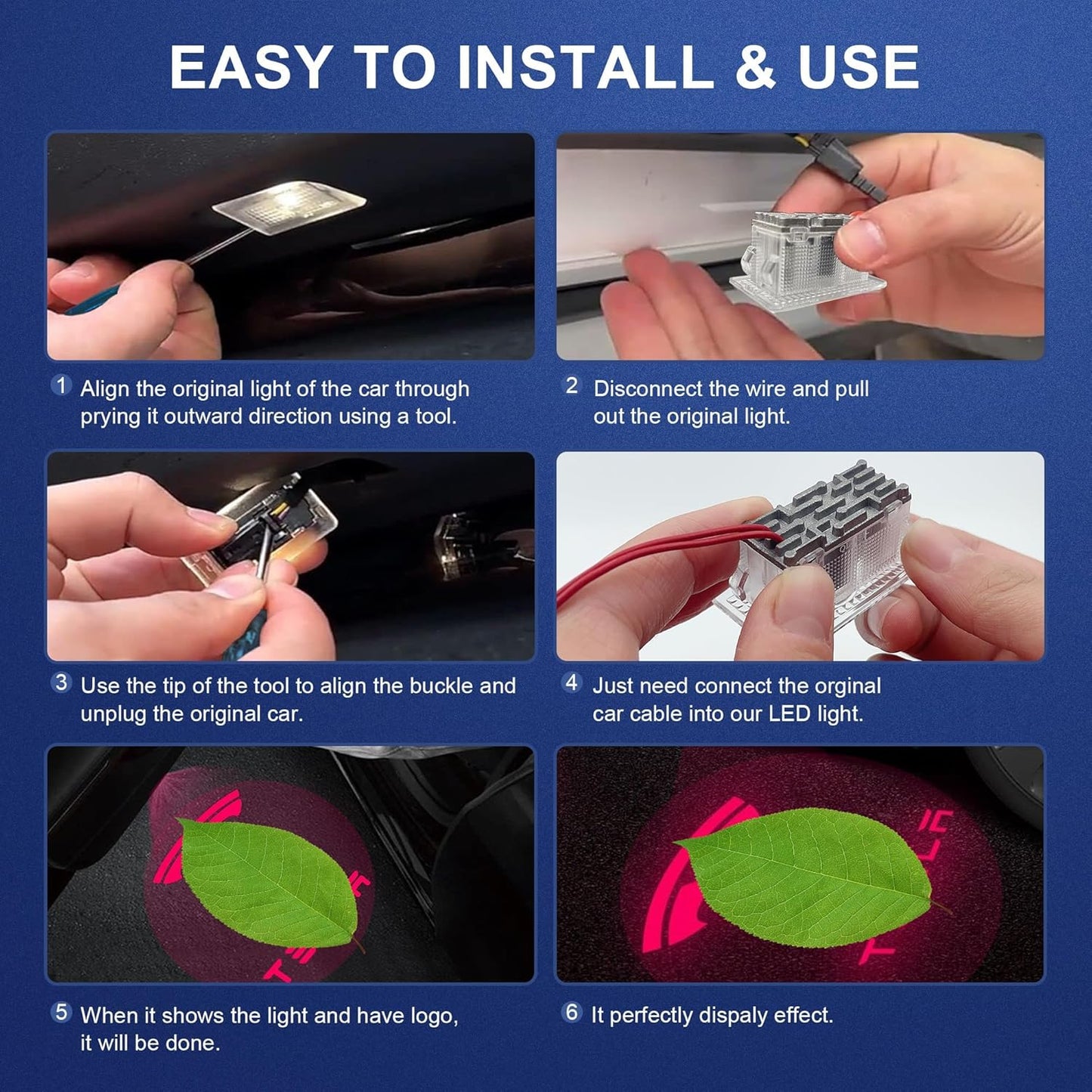 Puddle Lights Projector Door Lights 4pcs For Tesla Model Y/3/X/S