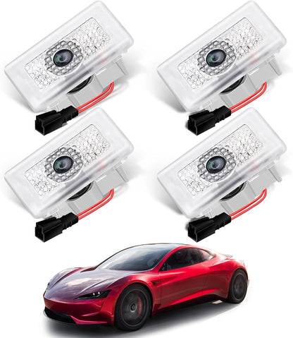 Puddle Lights Projector Door Lights 4pcs For Tesla Model Y/3/X/S 4 Pack White