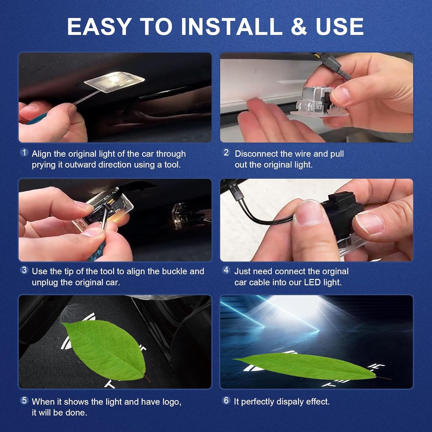 Puddle Lights Projector Door Lights 4pcs For Tesla Model Y/3/X/S