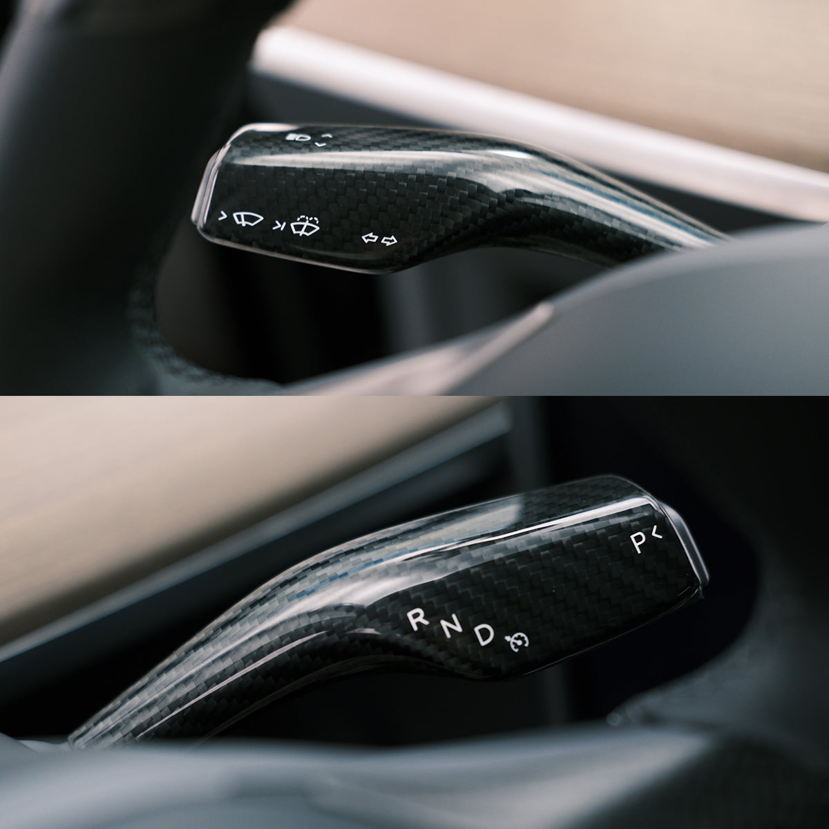 Real Carbon Fiber Stalk Cover for Tesla Model 3 Y