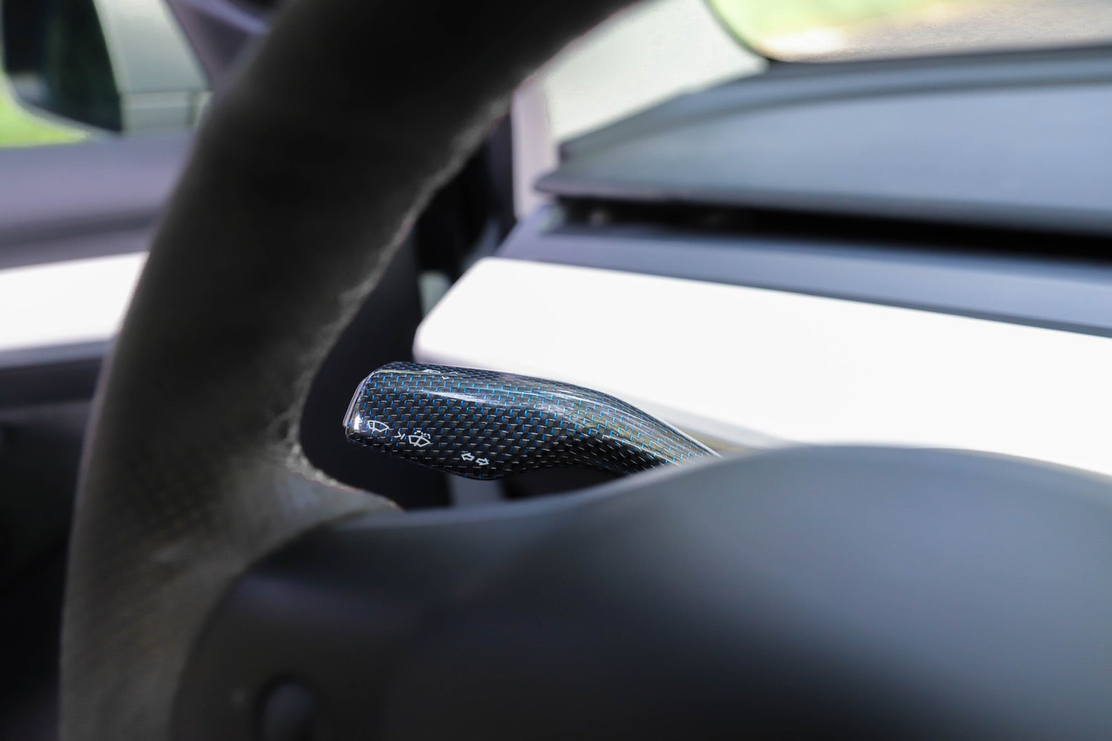 Real Carbon Fiber Stalk Cover for Tesla Model 3 Y