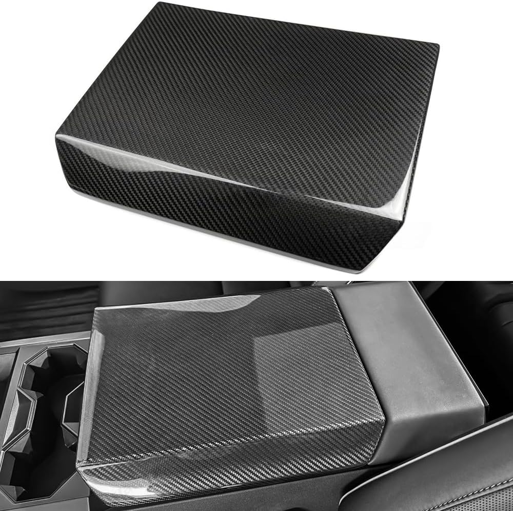 [Real Carbon Fiber] Center Console Armrest Cover for Cybertruck