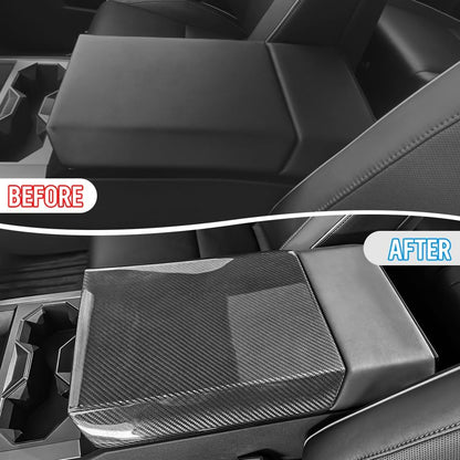 [Real Carbon Fiber] Center Console Armrest Cover for Cybertruck