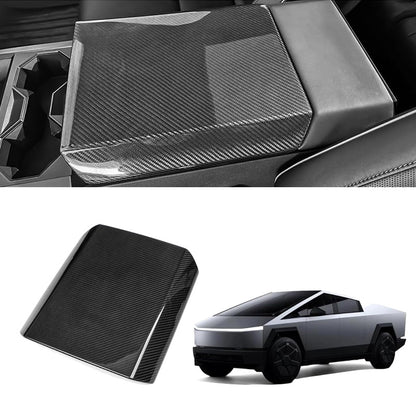 [Real Carbon Fiber] Center Console Armrest Cover for Cybertruck Glossy Carbon Fiber