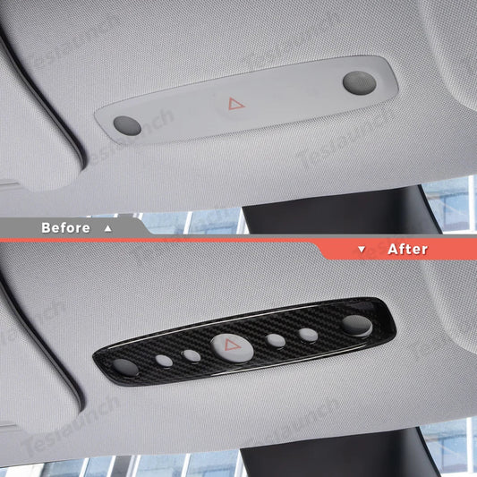 [Real Carbon Fiber] Reading Light Cover for Tesla Model Y Juniper 2025+