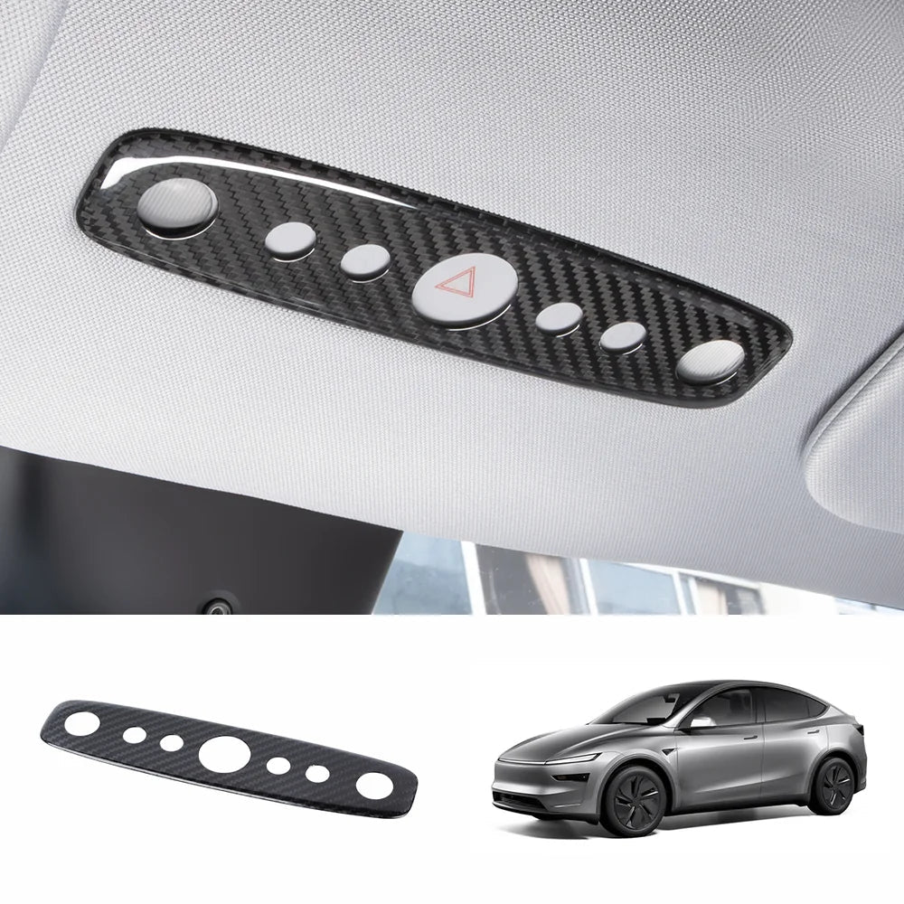 [Real Carbon Fiber] Reading Light Cover for Tesla Model Y Juniper 2025+ Glossy Carbon Fiber