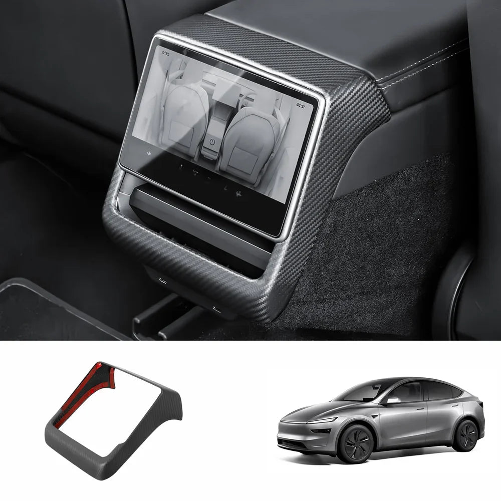 [Real Carbon Fiber] Rear AC Vent Cover for Tesla Model Y Juniper 2025+ Matte
