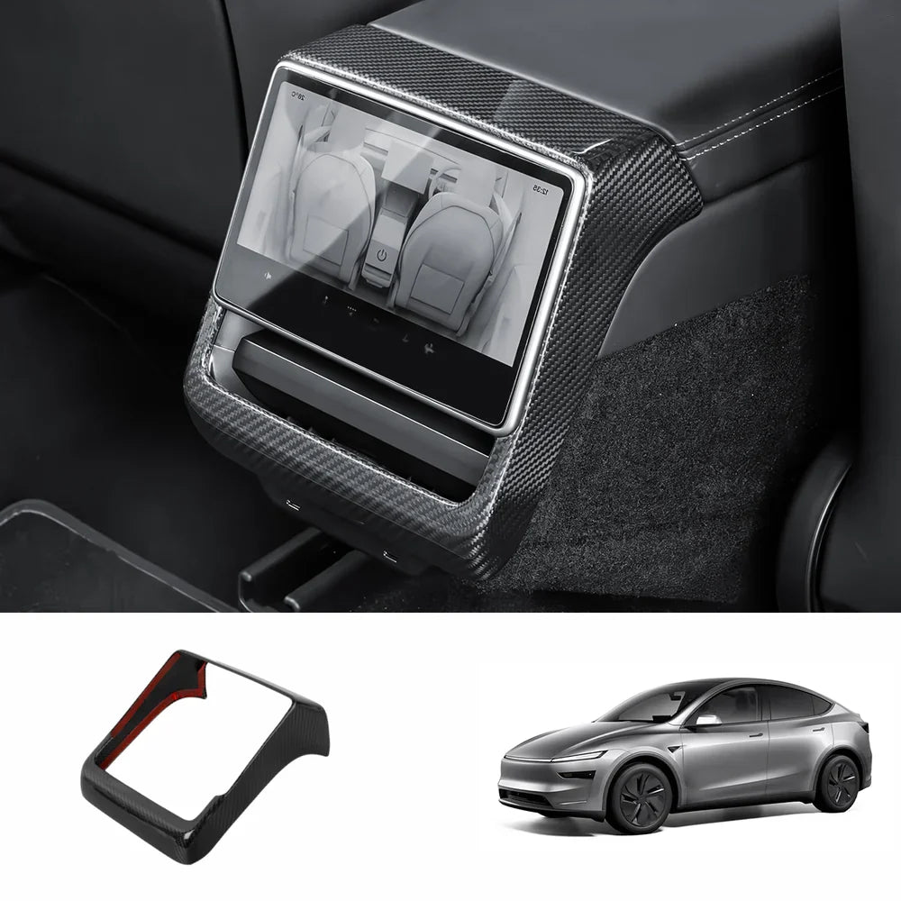 [Real Carbon Fiber] Rear AC Vent Cover for Tesla Model Y Juniper 2025+ Glossy