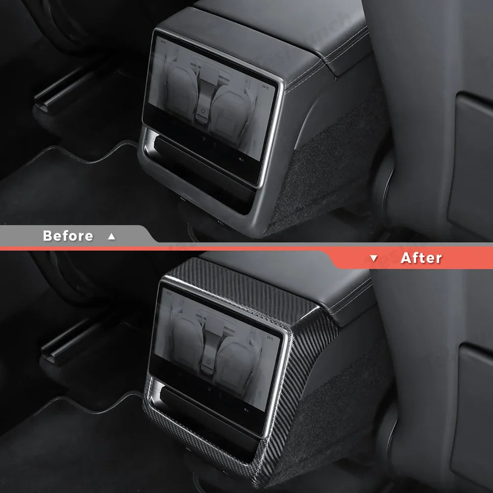 [Real Carbon Fiber] Rear AC Vent Cover for Tesla Model Y Juniper 2025+