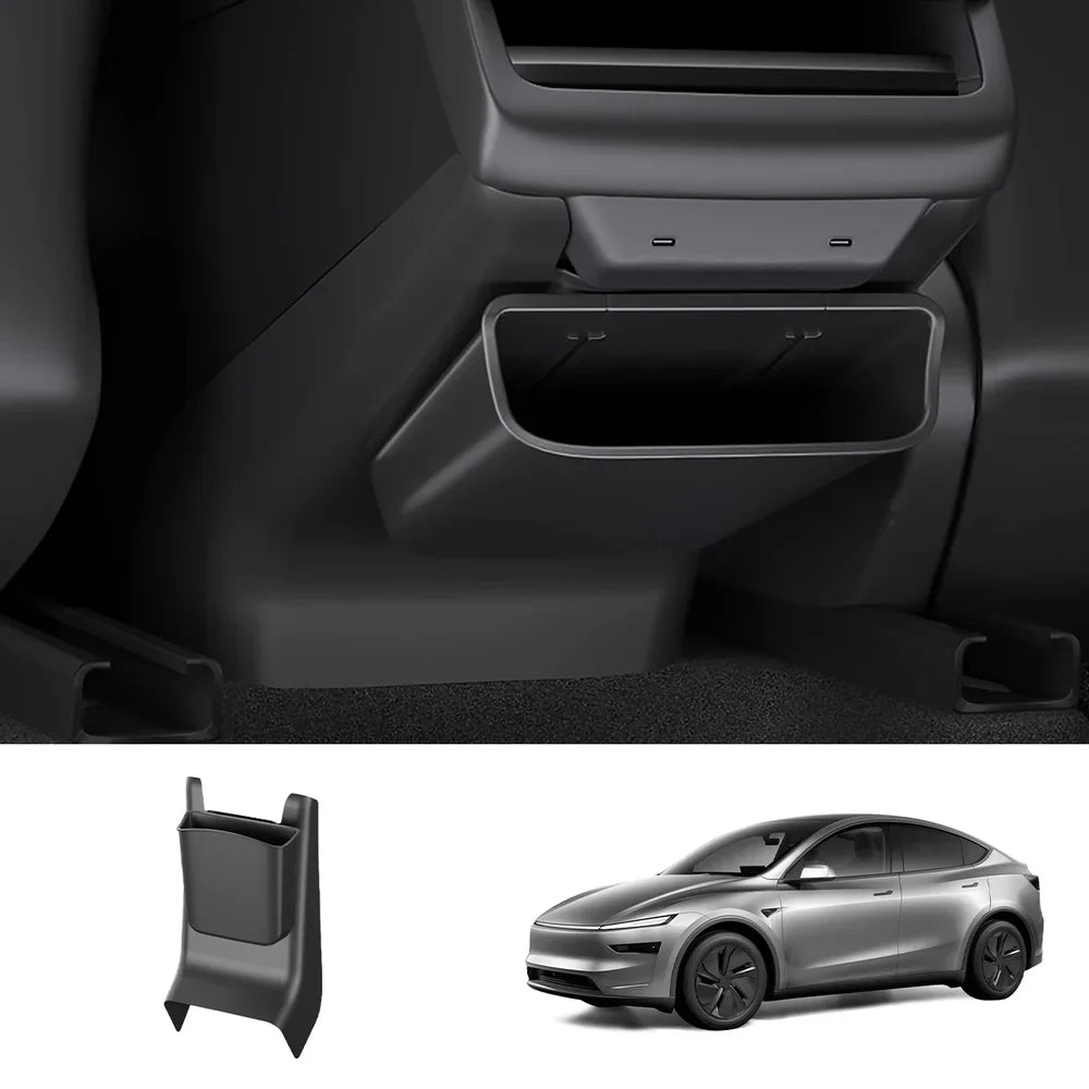 Rear Center Console Kick Guard & Storage Box for Tesla Model Y Juniper 2025+ / Model 3 Highland 2024+ Model Y Juniper 2025+ 2-Piece Set