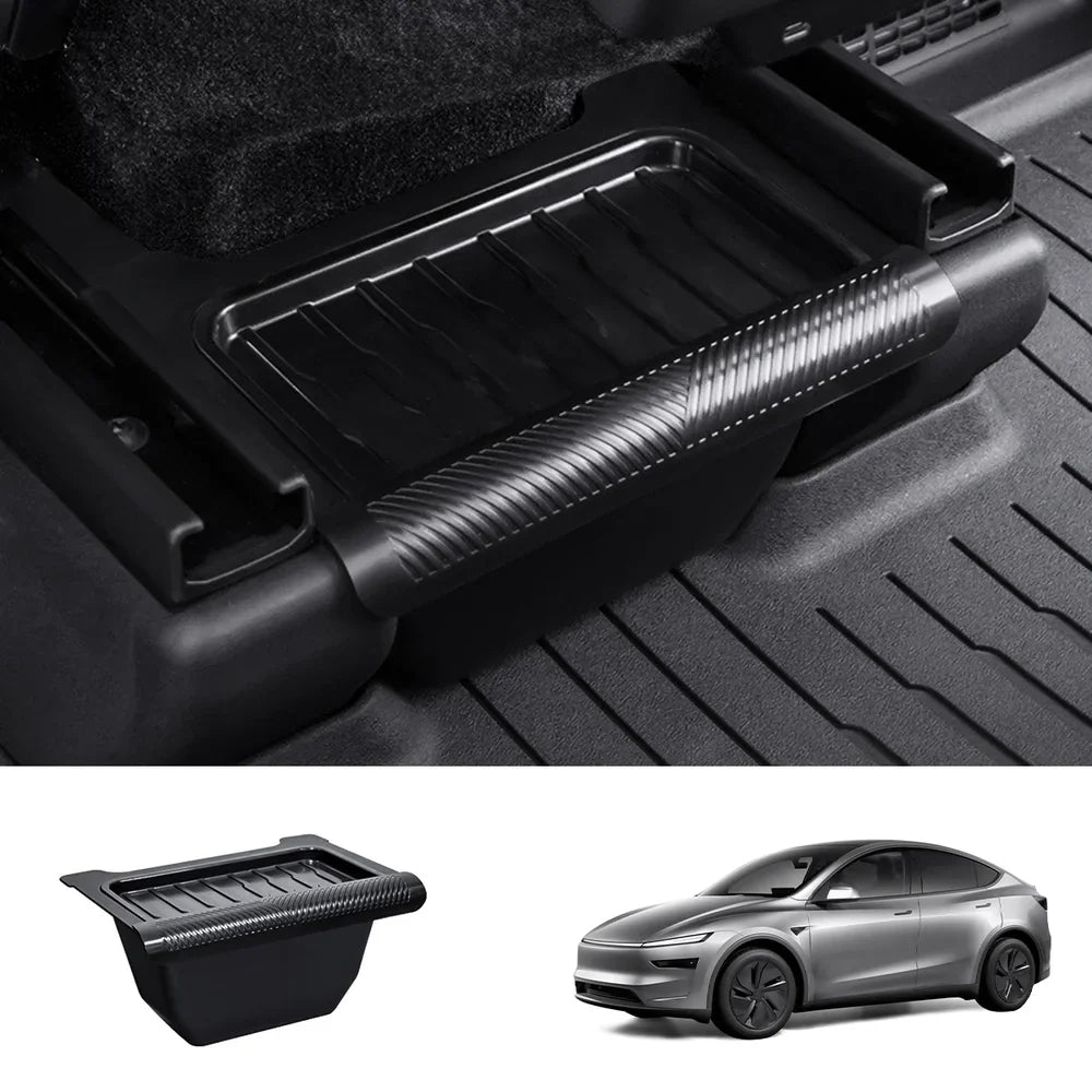 Multi-Functional Rear Flip-Top Trash & Storage Bin for Tesla Model Y Juniper 2025+