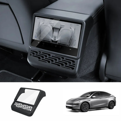 All-in-One Central Screen Tempered Glass & Frame Cover for Tesla Model Y Juniper 2025+ Rear Only Black