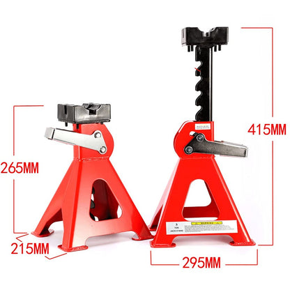 Red Jack Stands - Heavy Duty Locking Pins - Handle Lock for Auto Repair Tesla Model S, 3, X, Y