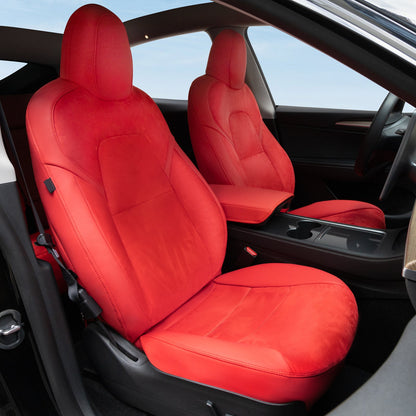 All-Inclusive 2020-2024 5 Seat Tesla Model Y Seat Cover Suede Red
