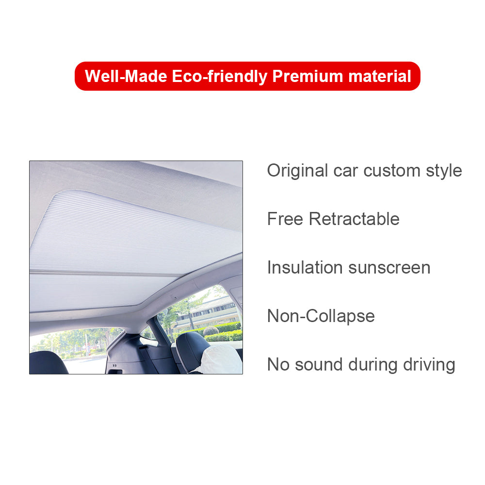 Retractable Sunshade Glass Roof Sunshade For Tesla Model 3 Y