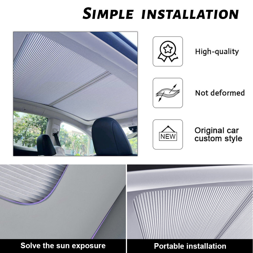 Retractable Sunshade Glass Roof Sunshade For Tesla Model 3 Y