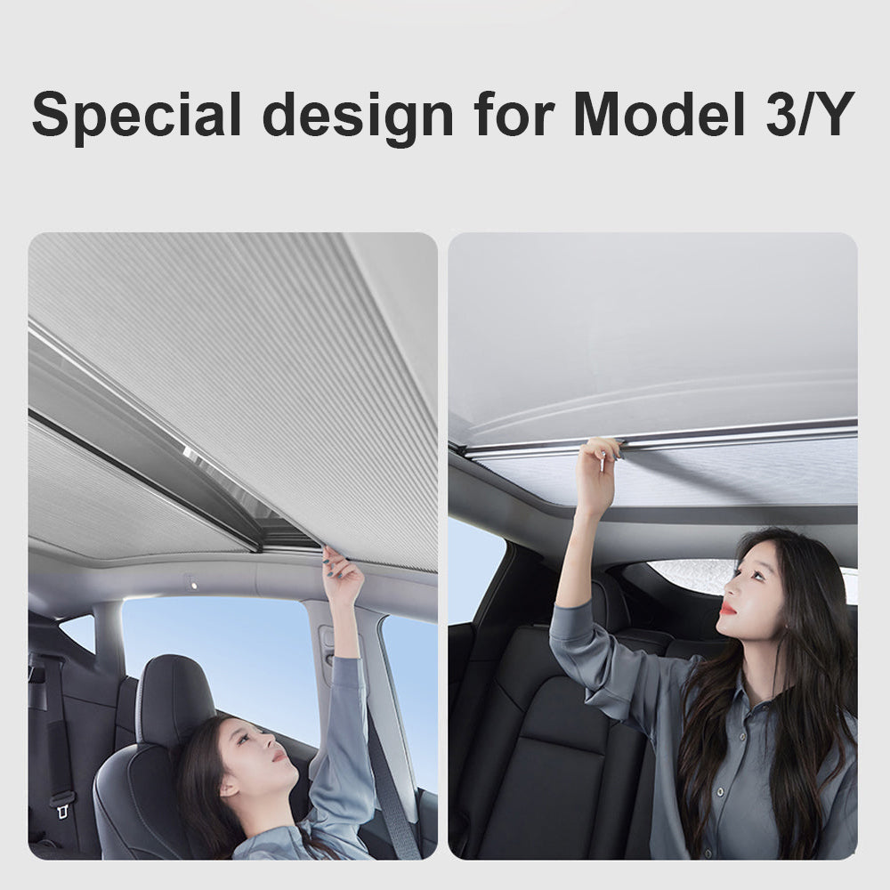 Retractable Sunshade Glass Roof Sunshade For Tesla Model 3 Y
