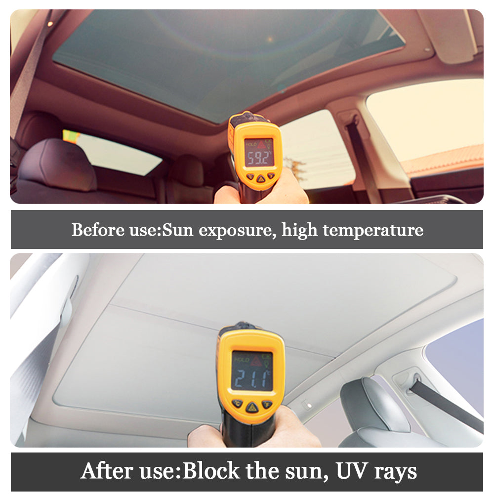 Retractable Sunshade Glass Roof Sunshade with Roll Fabric Style For Tesla Model Y
