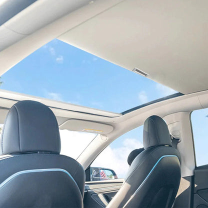 Retractable Sunshade Glass Roof Sunshade with Roll Fabric Style For Tesla Model Y