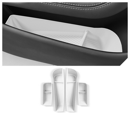 TPE Side Door Storage Box for Tesla Model Y/S/X/Model 3 Highland Model S 2023+ Front & Rear (4 Pcs) White