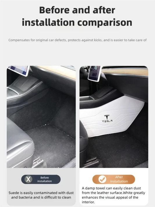 Premium Napa Leather Console Side Protection Pads for Tesla Model Y/3