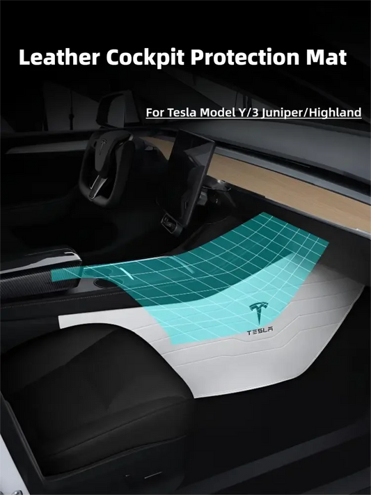 Premium Napa Leather Console Side Protection Pads for Tesla Model Y/3
