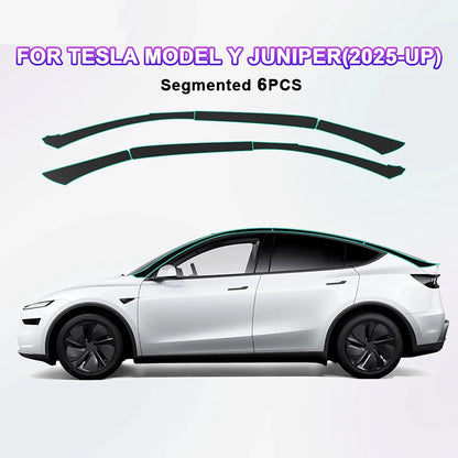For Tesla Model Y Juniper 2025 Car Suspension Roof TPU Bright Black Film Decoration Invisibility Protect Membrane Accessories
