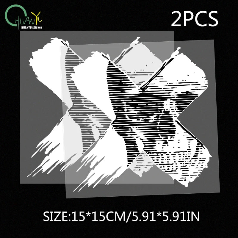 Cyberpunk X Skull Reflective Car Stickers For Tesla and Ev Cars C579A2 2pcs 15x15cm