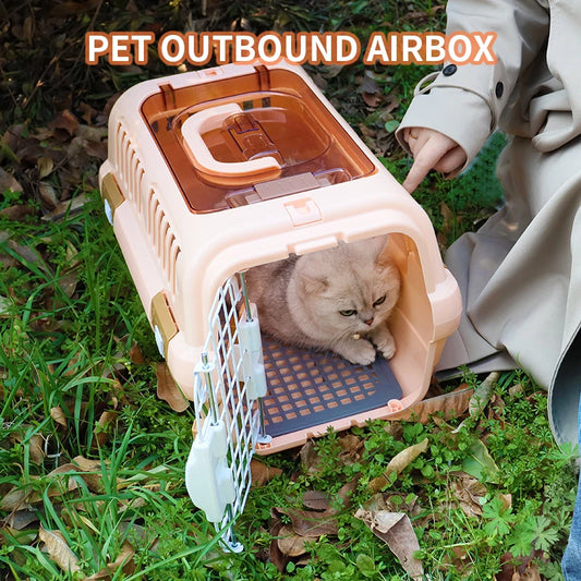 Portable Hollow Out Cat Travel Box Carrier Pet Transport For EV Car