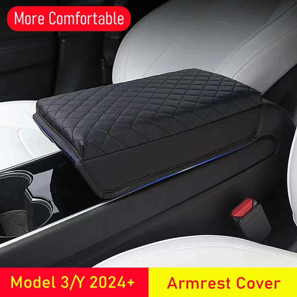 Anti-scratch PU Leather Armrest Cover For Tesla Model 3/Y