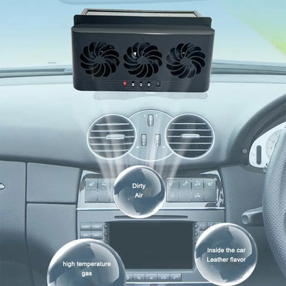 Solar Powered  USB Charging Car Fan Cooler for Tesla Truck RV SUV