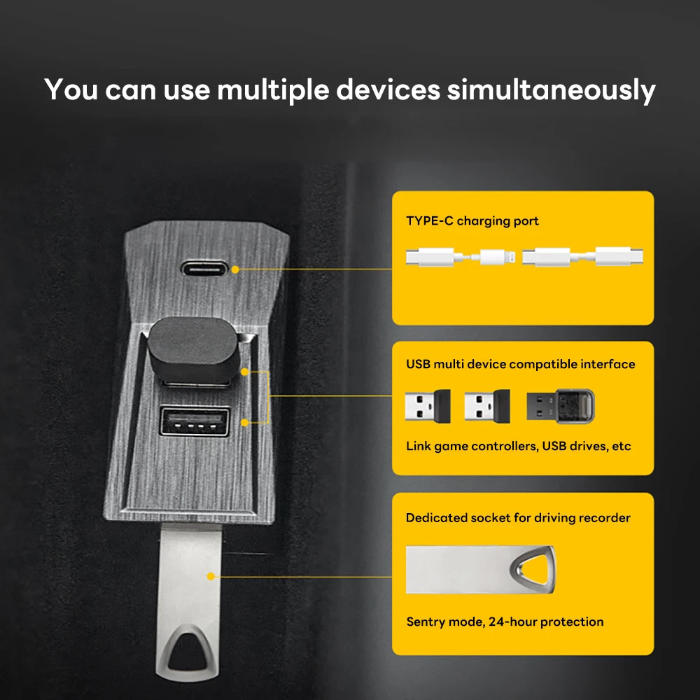 Glovebox USB Hub Docking Station Data For Tesla 3 Y Juniper 2025