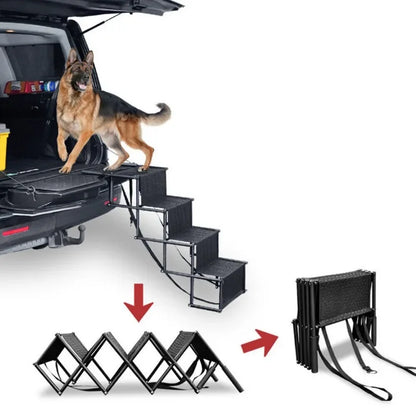 Portable Folding 4 Steps Dog Ramps for EV Car SUV Truck Dog Stair