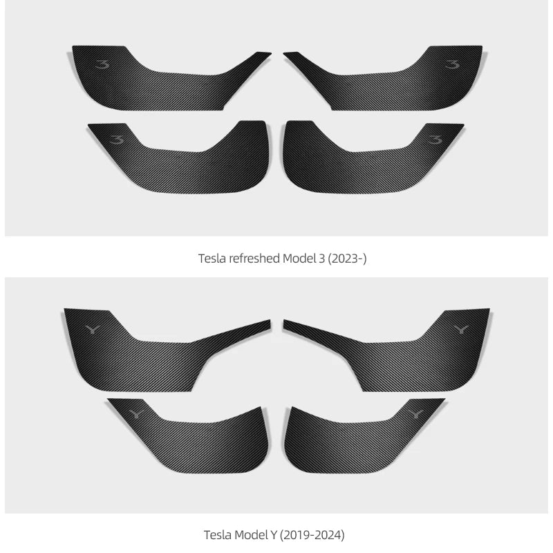 Carbon Fiber Door Anti-kick Pads For Tesla Model 3 Highland Y Juniper