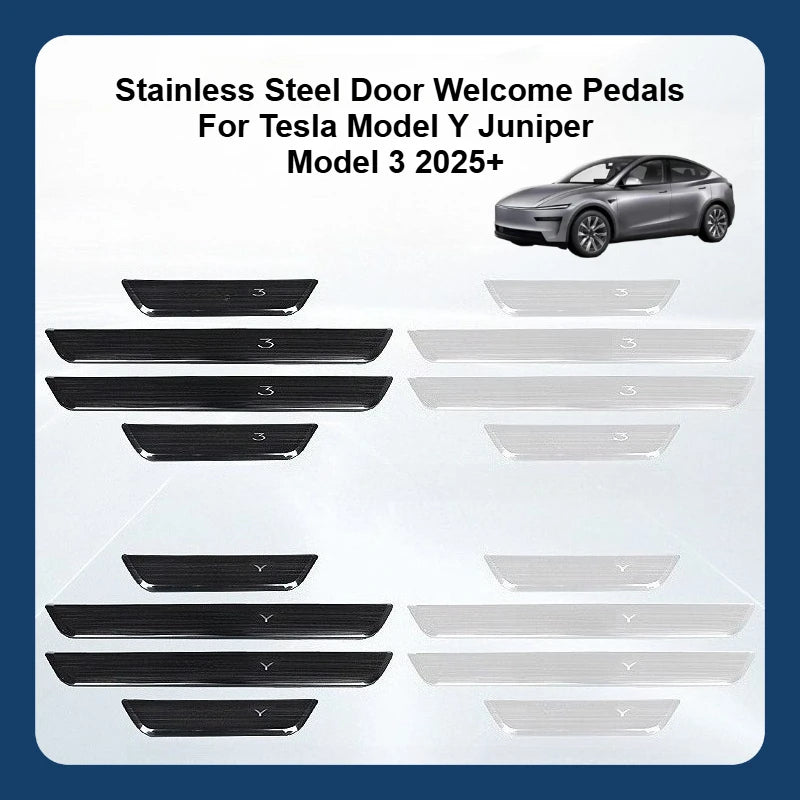 Stainless Steel Door Sill Protectors For Tesla Model 3/Y