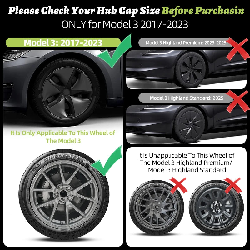 18 Inch Arachnid Style Wheel Cover Hubcaps For TESLA Model 3 2017-2023