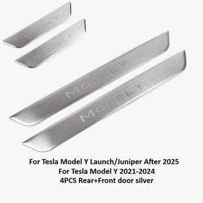 Stainless Steel Door Sill Protectors For Tesla Model 3/Y