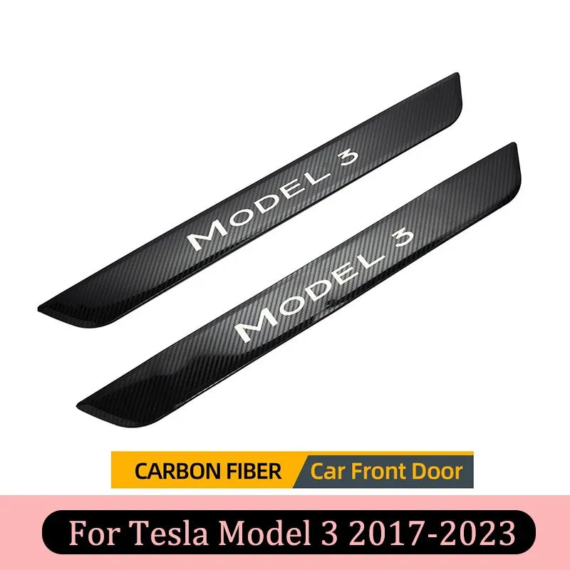 Pedal Protection Strip For Tesla Model 3 /Y 2017-2023 Model 3 Carbon Front