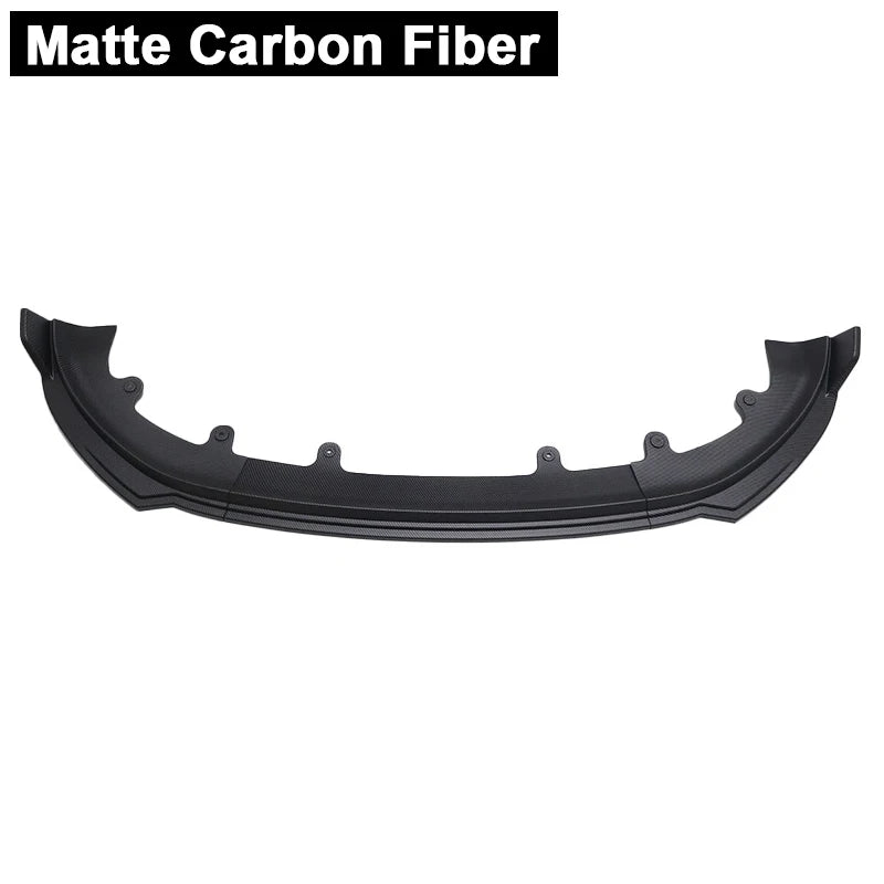 Front Bumper Spoiler Protective Trim Cover For Tesla Model Y Juniper Matte Carbon Fiber