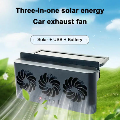 Solar Powered  USB Charging Car Fan Cooler for Tesla Truck RV SUV